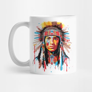 American Native Indian Brave Warrior Inspiration People Abstract Mug